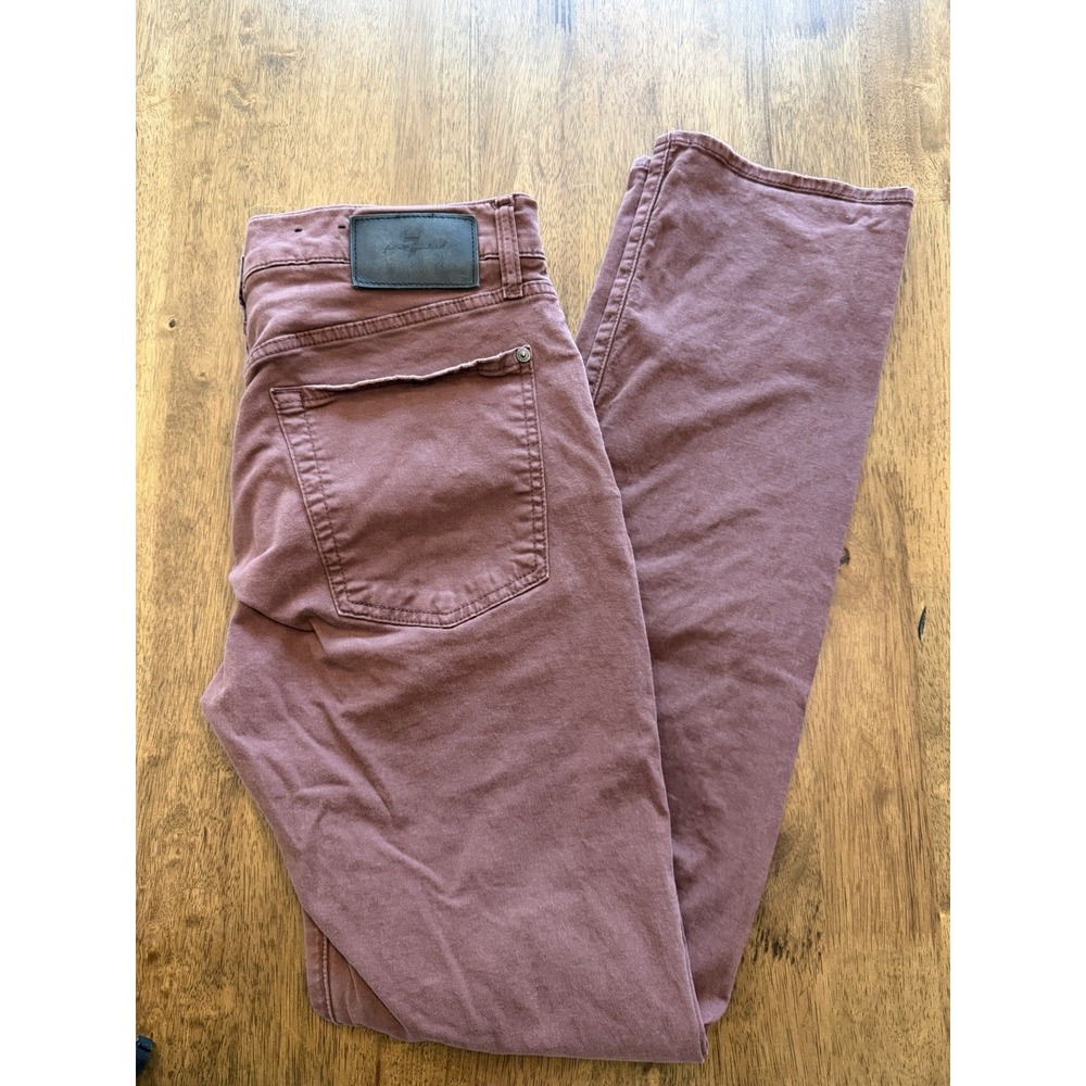 7 For All Mankind Luxe Performance The Straight Burgundy Maroon Jeans Men's 32